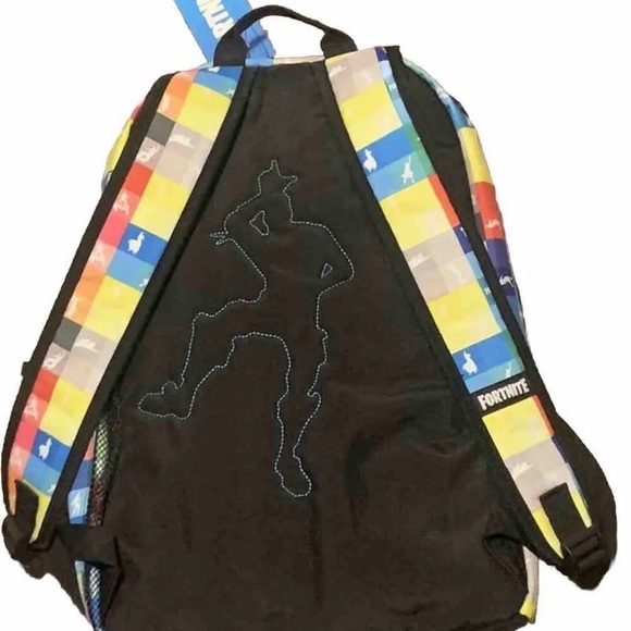 18” Fortnite Amplify Rainbow Checkered School Backpack NEW With TAGS - Picture 2 of 3